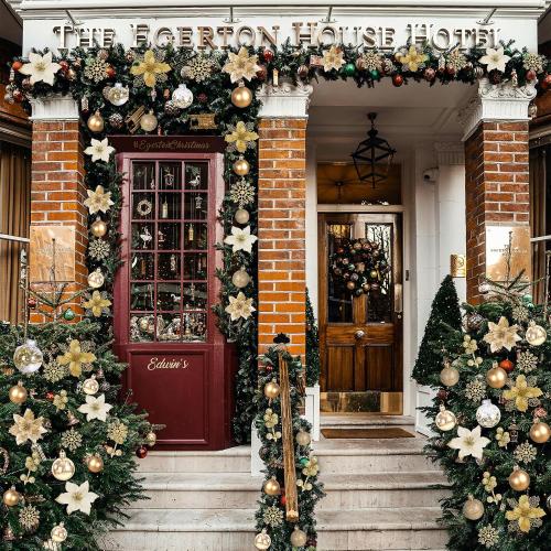 76PCS Christmas Tree Decorations Set, Gold Christmas Ornaments Poinsettia Flowers Artificial Christmas Balls Star Topper Berry Stems Snowflakes Mesh Ribbons for Xmas Tree Decor (13 Style)
