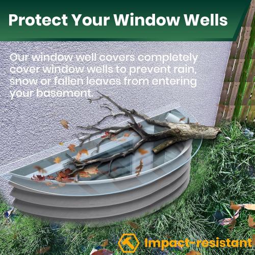 Polycarbonate Window Well Cover Clear, UV Resistant Basement Window Well Covers Outside,Heavy-Duty Window Well Covers Protects Against Debris,Snow & Rain,Crystal Clear Covering for Window(39L X 16W)