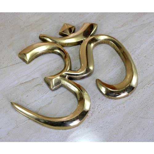 eSplanade Brass OM Wall Hanging Sculpture | Vastu | Fengshui | Goodluck, Auspicious, Religious symbols | Pooja Idols | Home Decor -