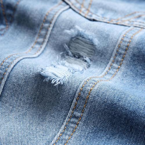 Size M Ginsiom Men's Denim Vest,Sleeveless Jacket Slim Fit Vintage Casual Ripped Summer Jean Vest for Men