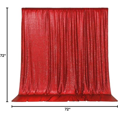 PartyDelight Dark Red Sequin Backdrop Sparkly Wedding Curtain Special Events Party 6FTx6FT