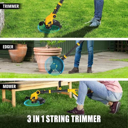 Cordless Weed Trimmer and Leaf Blower Combo Compatible with Dewalt 20V Max Battery(Battery Not Included), 12 Inch Weed Eater/String Trimmer with Auto-Feed, Lightweight Leaf Blower Cordless