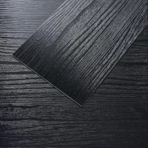 VEELIKE Black Vinyl Plank Flooring Peel and Stick Floor Tile Waterproof Wood Vinyl Floor Tiles with Low Gloss Finish 16-Pack 24 Sq. Ft. Adhesive Laminate Flooring For Bedroom Bathroom Kitchen 6''x36''