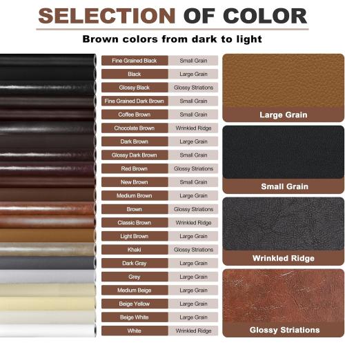 KING MOUNTAIN Leather Repair Patch,4 x 63 Inches self Adhesive Leather Repair Tape for Damaged Leather Furniture, Sofa Seating,Car Seats, Leather Goods（Fine Grained Dark Brown）