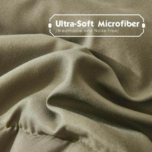 HIG 3pc Dark Olive King Size Comforter Set - All Season Reversible Down Alternative Comforter with Two Shams - Quilted Duvet Insert with Corner Tabs - Box Stitched Blanket - Breathable, Soft, Fluffy