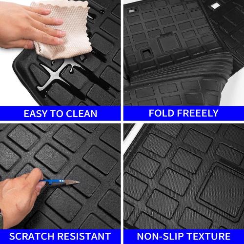 Rongtaod Cargo Mat Compatible with 2020-2025 2026 Ford Explorer 6&7 Passenger Cargo Liner Trunk Mat Back Seat Cover Protector Upgrade 2024 Explorer Accessories (Trunk Mat with Backrest Mat)