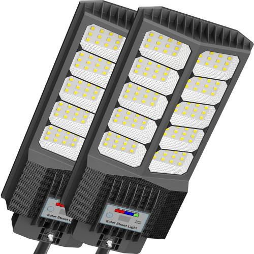 Solar Street Lights Outdoor Waterproof - LED Solar Flood Lights Outdoor Dusk to Dawn with Mention Sensor, Outdoor Solar Powered Floodlight for Parking Lot/Garden/Yard/Pathway Lighting