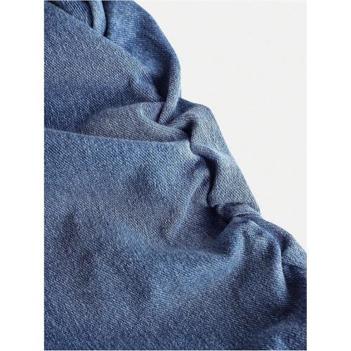 Size XS Floerns Girl's Ruched Strapless Tube Top Bowknot Denim Dress Cute Tiered Dress