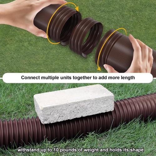 1 Pack Rain Gutter Downspout Extensions, Flexible Downspout Extender with 58 68 Extendable Pipes for Rain Water Drainage, Durable Down Spout Drain Extension with Connector (Brown)