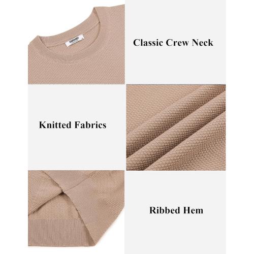 Threadbare Mens Knit T-Shirts Summer Waffle Shirts Vintage Shirts Short Sleeve Crew Neck Tee Shirt Casual Crochet Top.  Size medium