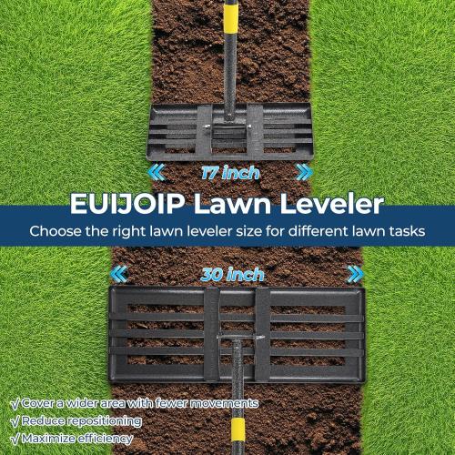 Extra Wide 30 Leveling Rake for Lawn Care - 60in Extendable Stainless Steel Handle with Ergonomic Grip | Professional Grass Leveling Tool for Golf Courses, Soccer Fields, Backyard Turf Maintenance