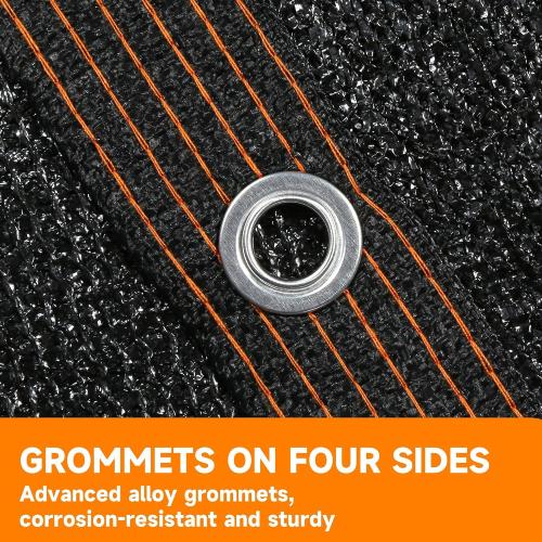90% Shading Rate 16'x20' Black Shade Cloth,UV Resistant Durable Mesh Tarp with Grommets&Reinforced Edges, Shade Net Using for Plants Cover, Greenhouse, Dog Kennel, Patio, Chicken House