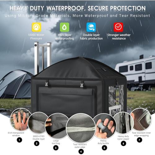 Generator Covers While Running,Portable Generator Cover with Cart, for HD-iPower-Champion1000w-2500w Portable Generators,900D Covers  201 heavy-duty stainless steel Cart, (23.2X14.1X19.6 inches).