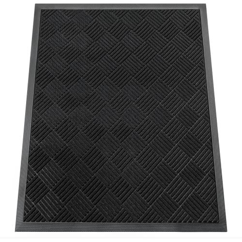 Indoor Outdoor Door Mat, Doormat for Entryway, Rubber Backing Non Slip Front Door Mat Outside Entrance, Super Absorbent Commercial Floor Mat for Home Office, Black