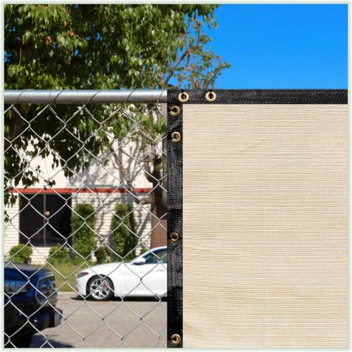 ColourTree 4' x 10' Beige Fence Screen Privacy Screen & Commercial Grade 170 GSM - Heavy Duty - 3 Years Warranty - Cable Zip Ties Included