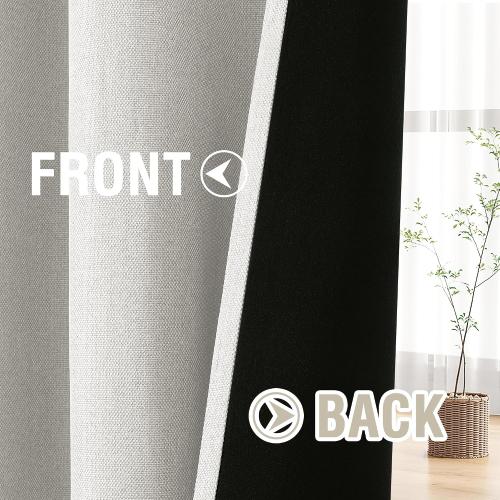 H.VERSAILTEX 90% Boho Blackout Curtains for Bedroom, 84 Inch, Heather Ivory