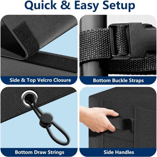 4ft Amagabeli  Firewood Log Rack with Cover Outdoor Heavy Duty Firewood Rack With Weather Resistant 600D Oxford Fabric Cover Indoor Outdoor Wood Racks for Fire Wood Holder