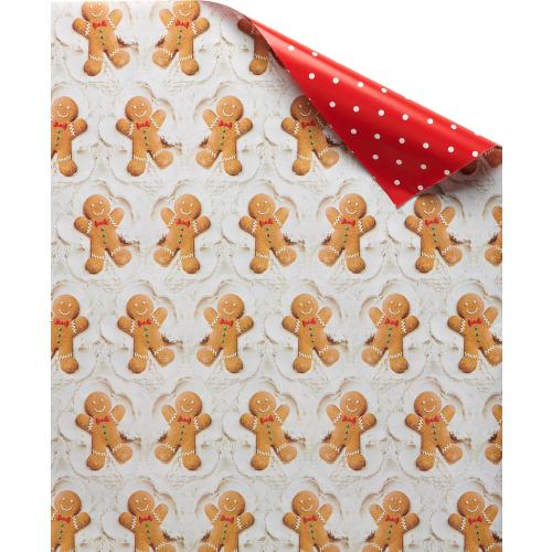 American Greetings 120 sq. ft. Vintage Christmas Wrapping Paper Bundle, Gingerbread, Ornaments, Peppermints (3 Extra Wide Rolls 40 in. x 12 ft.)