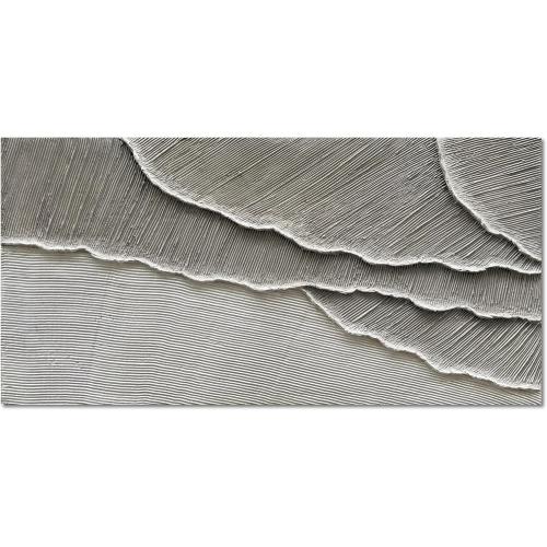 NANKAI Art Hand Painted Wave Landscape Oil Painting Modern Abstract White Art Painting 24x48 inch Abstract Wall Art Deco