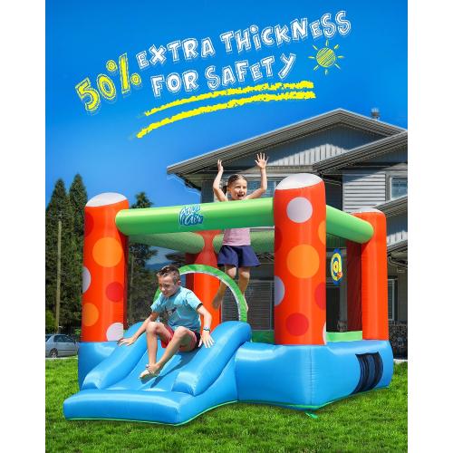 ACTION AIR Bounce House, Inflatable Bounce House with Air Blower, Bouncy Castle with Durable Sewn and Extra Thick, Family Backyard Jump House, Great Gift for Kids