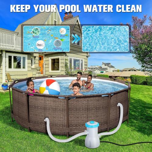 LuxBlue 800 GPH Above Ground Pool Filter Pump, Energy-Saving Pool Cartridge Filter Pump | Dual Action: Accelerate Water Flow & Capture Debris Quickly - Improve Water Clarity | Easy to Setup & Maintain