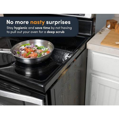 Linda's Essentials Silicone Stove Gap Covers (2 Pack), Heat Resistant Oven Gap Filler Seals Gaps Between Stovetop and Counter, Easy to Clean Stove Gap Guard (21 Inches, Clear)