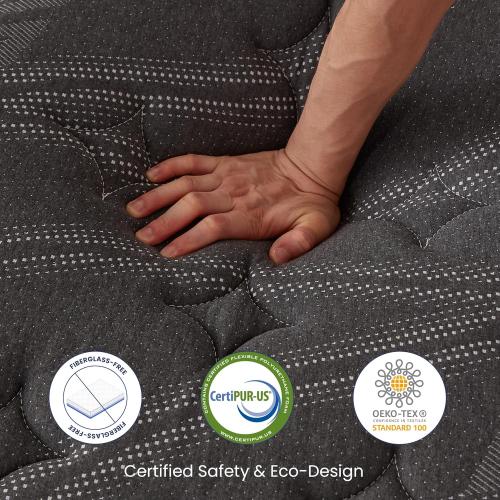 Inofia Mattress, 12 Inch Hybrid Gel Memory Foam & Pocket Springs Mattress,Less Motion Transfer,Original Comfort,Black