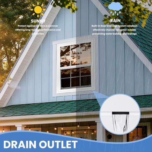Vinyl Single Hung Window, 18 x 27 Household Sliding Window with Double-Pane Insulated Tempered Glass, Lower Tilt Sash Screen Included Window for House, Mobile Home (White)
