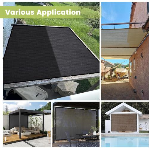 Shade Fabric Sun Shade Cloth with Grommets for Patio Garden Pergola Cover Canopy 10x20 FT, Wheat
