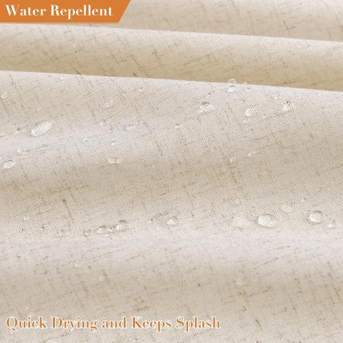 Nanspring Beige Boho Linen Shower Curtain 72 Inch Cute Tassel Natural Boho Vintage Rustic Fabric Bath Curtain Set with Hooks Neutral Farmhouse Country Elegant Shower Curtain for Bathroom 72x72, Beige