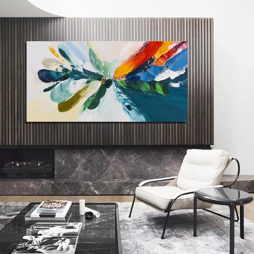 Canvas Wall Art Decor Modern Wall Art Pictures For Living Room Blue White Wall Art Decor Canvas Abstract Art Colorful Abstract Wall Art Prints Art Work For Bedroom Office Home Wall Decor 24 x 48