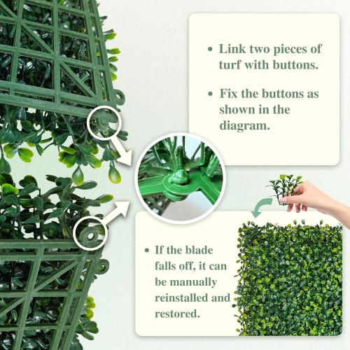 ODTORY Artificial Boxwood Roll Panels, 48x120 (40 sq.ft) UV-Resistant Faux Ivy Privacy Fence Screen, Decorative Grass Wall Covering for Indoor & Outdoor Garden, Backyard, Balcony, Home Decor
