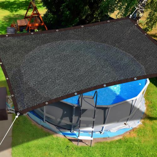 Above Ground Pool Sun Shade Sail, 95% UV-Resistant Shade Cloth 15-22FT Pool | Outdoor Rectangle Canopy with Shade Sail Hardware Kit for Pools, Deck, Backyard Essentials, 16x20FT, Black