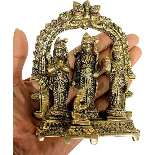Size  5.5 Brass Ram Darbar (Rama, Sita, Laxman, Hanuman) Murti Idol Statue Sculpture