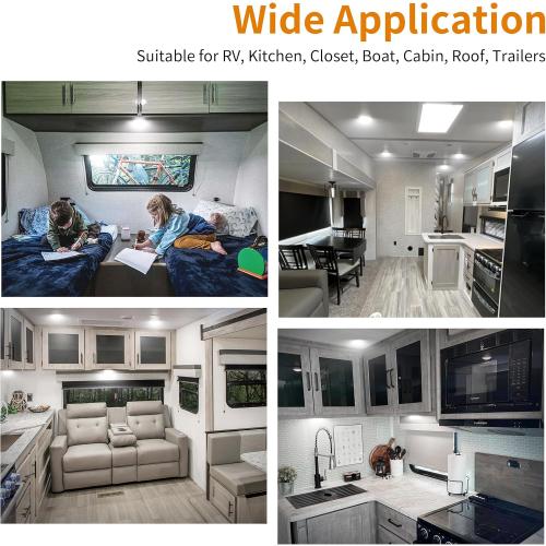 RV Lights Interior, 5 Inch RV LED Ceiling Puck Light Dimmable 12 Volt LED Lights, 12V RV Puck Lights Led 4.5W Milky Frosted RV Ceiling Dome Light for Camper Van Trailer Boat