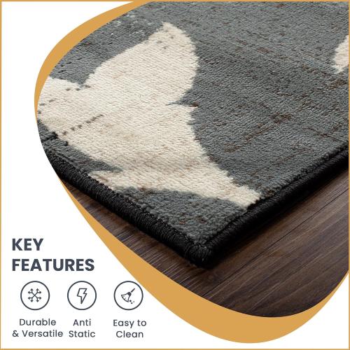 Superior Indoor Area Rug, Jute Backed, Perfect for Entryway, Office, Living/Dining Room, Bedroom, Kitchen, Floor, Modern Floral Patchwork Decor, Pastiche Collection, 2' x 3', Beige