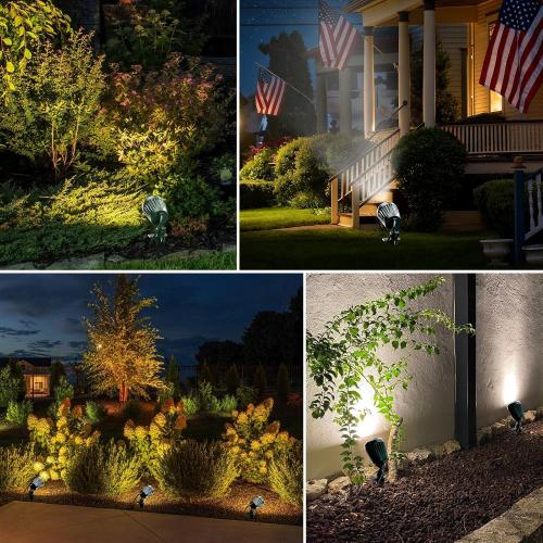 Outdoor Spot Lights for Yard,120V Plug-in Christmas Spot Lights with Timer Remote Control,6000K Landscape Lighting with 5 Color Lenses (Red,Yellow,Green,Blue,Purple),IP67 Waterproof,2 Pack