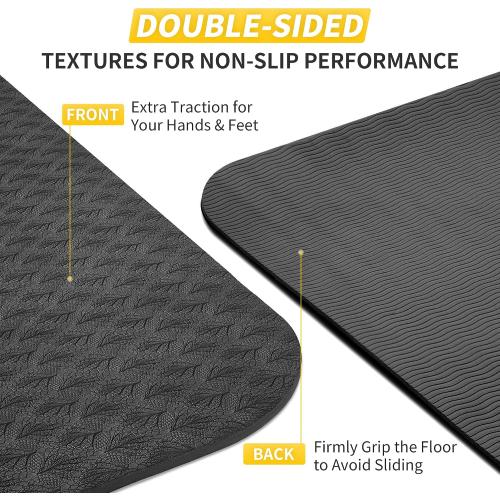 CAMBIVO Yoga Mat for Women Men Kids, 1/3 & 1/4 & 2/5 Inch Extra Thick Yoga Mat Non Slip,  TPE Yoga Mats, Workout Mat with Carrying Strap for Yoga, Pilates and Floor Exercises