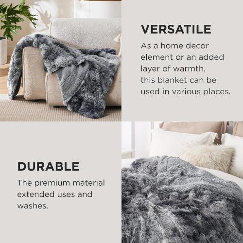 Bedsure GentleSoft Fluffy Fuzzy Faux Fur Throw Blanket for Couch, Soft Sherpa Fleece Cozy Gifts for Women, Plush Bed Blanket Christmas Room Decor for Men, Thick Warm Minky Teen Gifts Winter Bedding