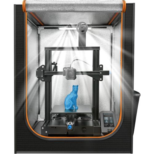 3D Printer Enclosure with LED Light, Fireproof Dustproof Tent Constant Temperature Protective Cover for Ender3 Max Neo/Ender3 S1 Plus/Ender 5/ Pro/Plus/Neptune 4 Plus/CR-10/10S PRO10 Mini/CR-X, Large