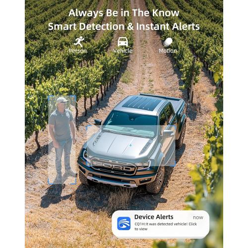 4G LTE Cellular Security Camera, 2.5K Solar Outdoor Cam Wireless Without WiFi Needed, 360° PTZ Live View Off Grid Camera, AI Motion Detection, Color Night Vision, Local/Cloud Storage