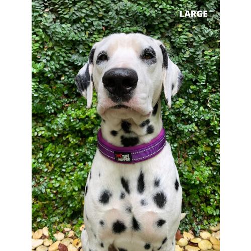Tuff Pupper Ultra Comfort Padded Dog Collar | Thick Neoprene Padding | Ballistic Nylon Strap Dog Collar with Reflective Stitching | Durable Metal Buckle & Integrated ID Tag Holder | Waterproof Collars MEDIUM