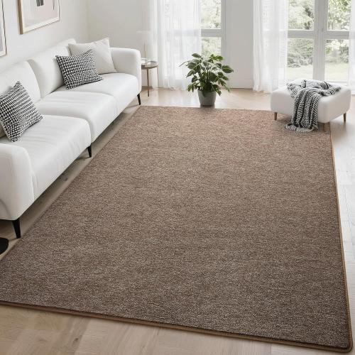 Tepook Soft Rugs for Living Room Bedroom, 7x10 Brown Modern Washable Non-Slip Area Rug, Indoor Memory Foam Carpets for Boys Girls Room Home Decor