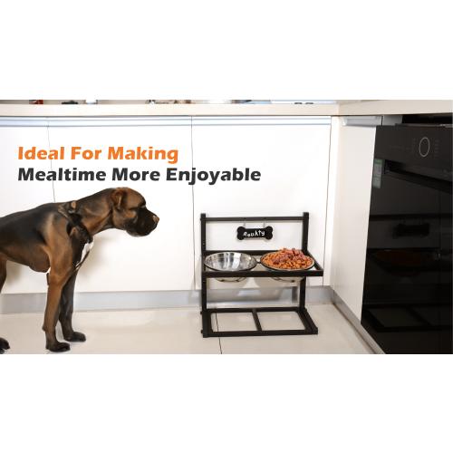 ADENGL Elevated Dog Bowls for Dogs,Raised Dog Bowl Stand with Two 1700ML Stainless Steel Bowls, Adjustable Tall Dog Food Water Bowls