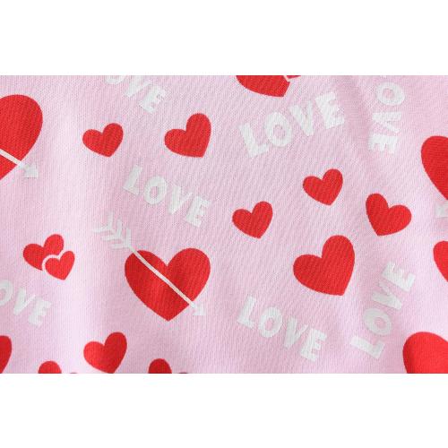 Size M Little Girls Outfits Clothes Toddler Long Sleeve Heart Print Hoodie Shirts Top   Leggings Kids Clothing Set
