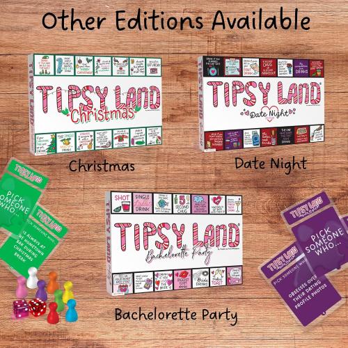 TIPSYLAND Original Edition | Official Product | Hilarious Adult Board Game | Group Game for Game Nights, Parties and More | Fun Challenges, Dares & Mini-Competitions | 3-8 Players