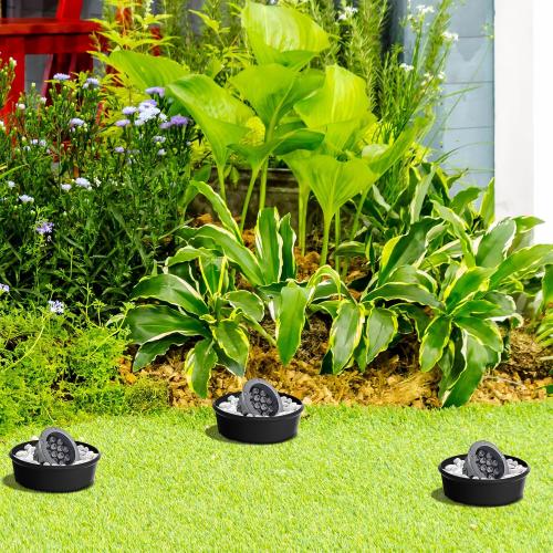 6 Pcs Lawn Light Protector, ABS Landscape Sprinkler and Light Guard, Waterproof Lawn Sprinklers Protection for Reduce Damage from Lawns Mower Outdoor Garden Park Backyard
