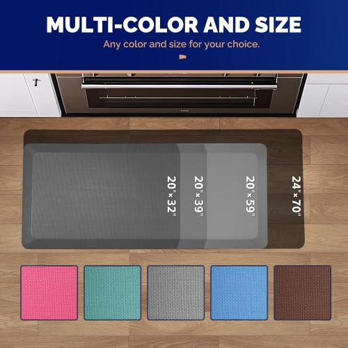 FEATOL Anti Fatigue Mat for Standing, 9/10 Extra Thick Ergonomic Standing Desk Mat, Comfort Memory Foam Standing Mat at Home,Office All Day (20 x 32, Gray, 1PC)