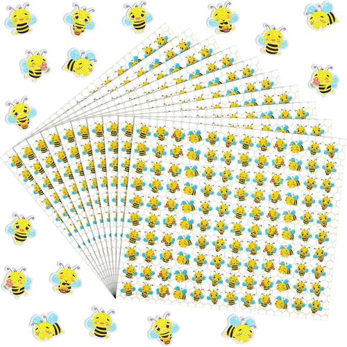 Lincia 1200 Pcs Bee Glitter Stickers Cute Animal Reward Stickers