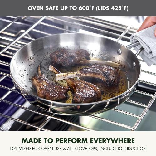 GreenPan Valencia Pro Tri-Ply Stainless Steel 9 Piece Cookware Set, Induction Ready Pots & Pans, Mirror Finish, Dishwasher & Oven/Broiler Safe to 600F, Compatible with All Cooktops‼️light dirt‼️